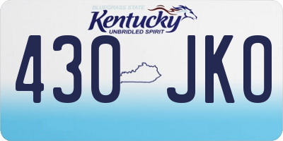 KY license plate 430JKO