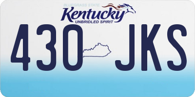 KY license plate 430JKS