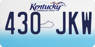 KY license plate 430JKW