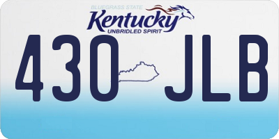 KY license plate 430JLB