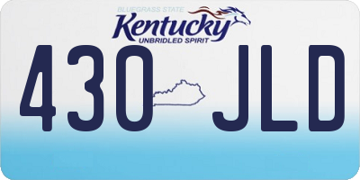 KY license plate 430JLD