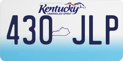 KY license plate 430JLP