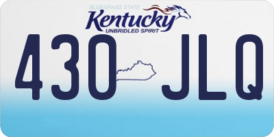 KY license plate 430JLQ