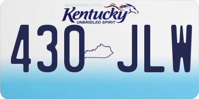 KY license plate 430JLW