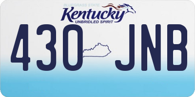 KY license plate 430JNB