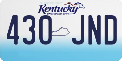 KY license plate 430JND