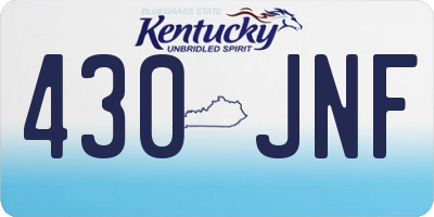 KY license plate 430JNF
