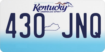 KY license plate 430JNQ