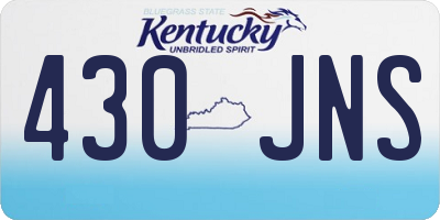 KY license plate 430JNS