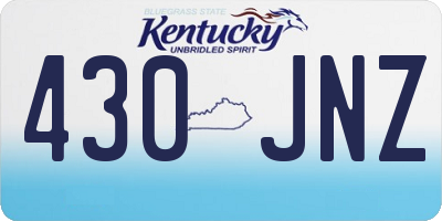 KY license plate 430JNZ