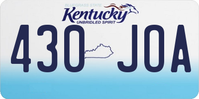 KY license plate 430JOA