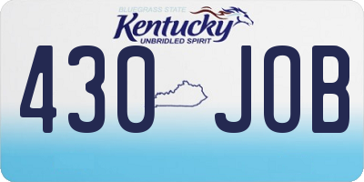 KY license plate 430JOB