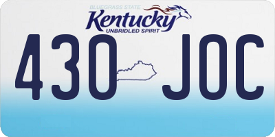 KY license plate 430JOC