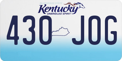 KY license plate 430JOG