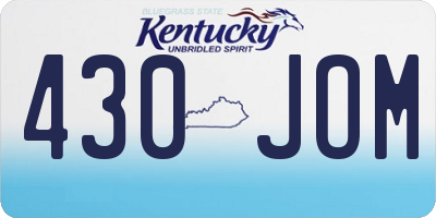 KY license plate 430JOM