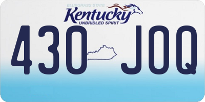 KY license plate 430JOQ