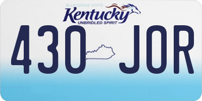 KY license plate 430JOR