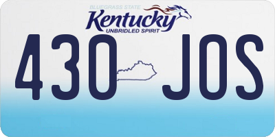 KY license plate 430JOS