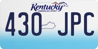 KY license plate 430JPC