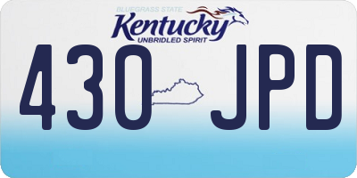 KY license plate 430JPD