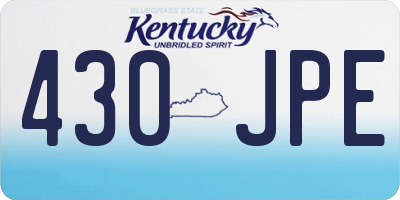 KY license plate 430JPE