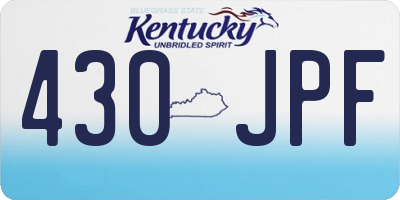 KY license plate 430JPF
