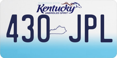 KY license plate 430JPL