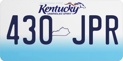 KY license plate 430JPR