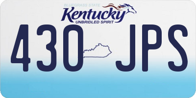 KY license plate 430JPS