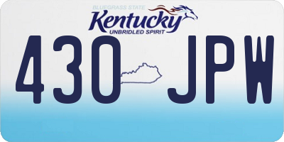 KY license plate 430JPW
