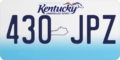 KY license plate 430JPZ