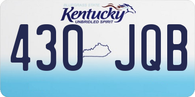 KY license plate 430JQB