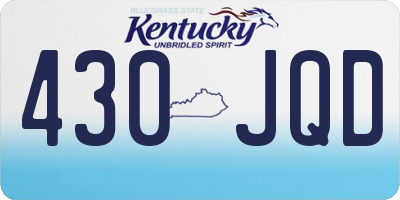 KY license plate 430JQD