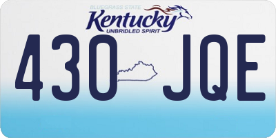 KY license plate 430JQE