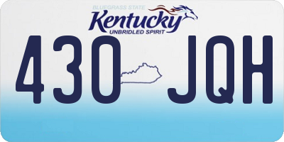 KY license plate 430JQH