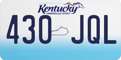 KY license plate 430JQL