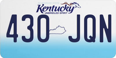 KY license plate 430JQN