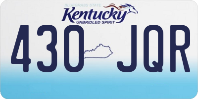 KY license plate 430JQR