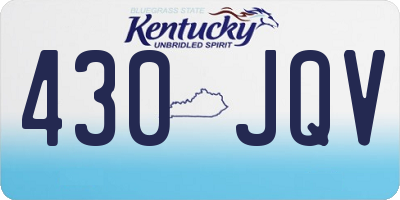 KY license plate 430JQV