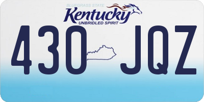 KY license plate 430JQZ