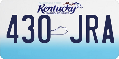 KY license plate 430JRA