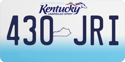 KY license plate 430JRI