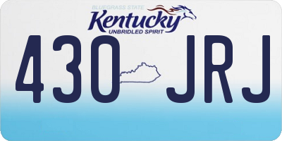 KY license plate 430JRJ