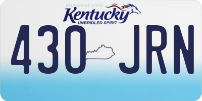 KY license plate 430JRN