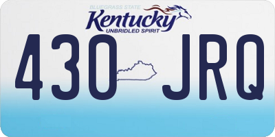 KY license plate 430JRQ