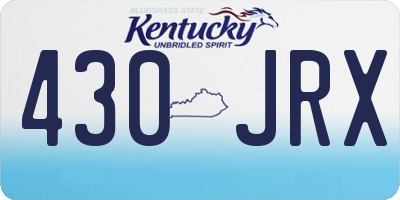 KY license plate 430JRX
