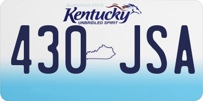 KY license plate 430JSA
