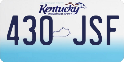 KY license plate 430JSF
