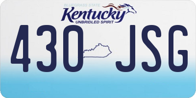 KY license plate 430JSG
