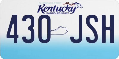 KY license plate 430JSH